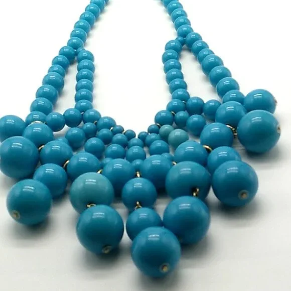 Erica Lyons Faux Turquoise Beaded Statement Necklace - Picture 6 of 12